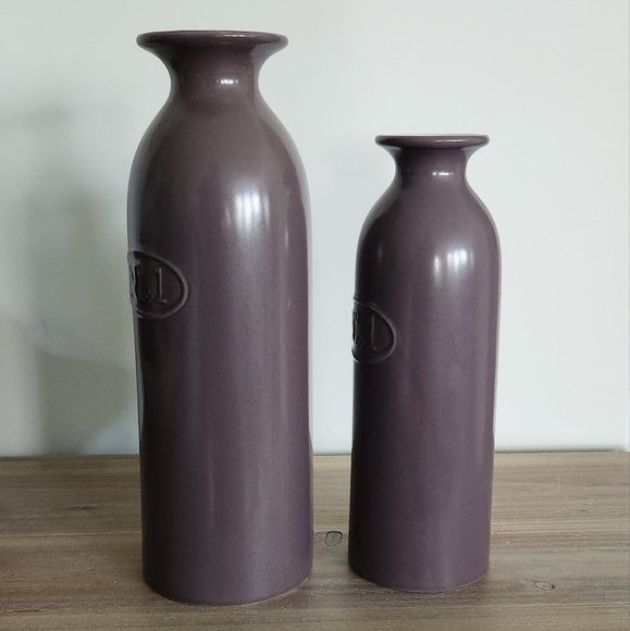 🌸 Elegant Lavender Ceramic Vase Set – Heavy Weight, Excellent Condition - Picture 4 of 16